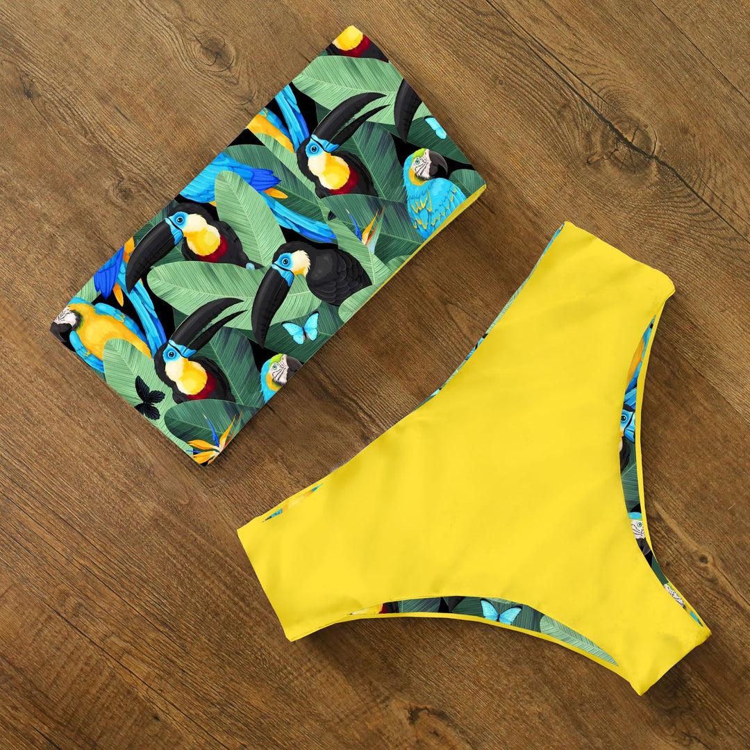 Dame bikini sæt med blomstret design og høj talje Stilla