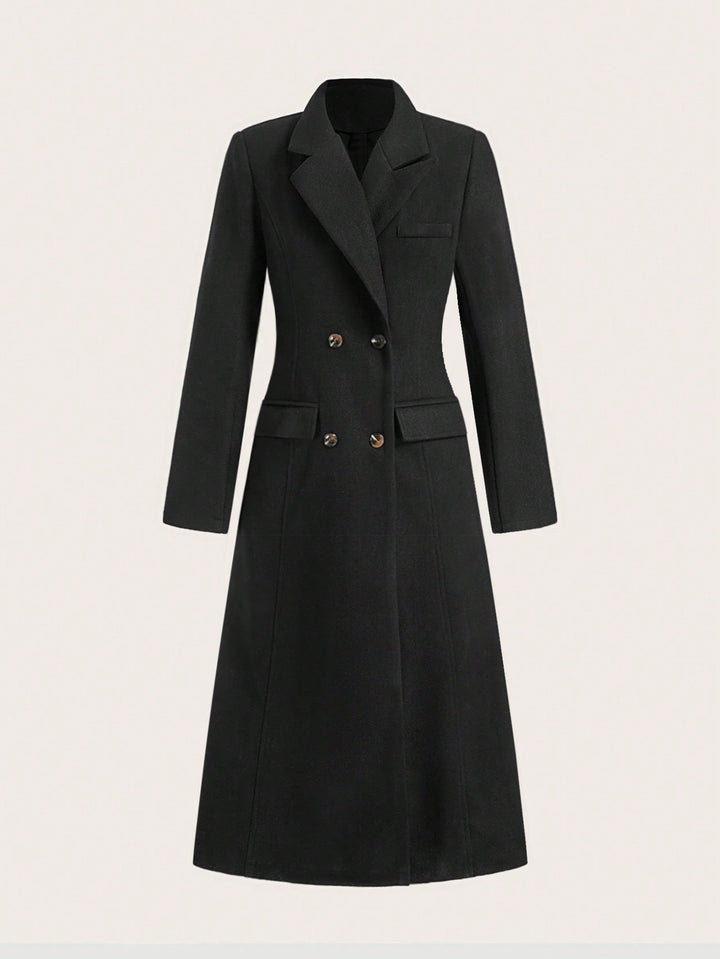 Dames elegant skræddersyet gåjakke med dobbelte knaplukninger og stilfuld krave Stilla