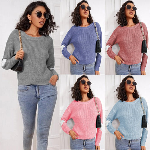 Kvindernes chunky strikket sweater med fashionable farveblokdesign og afslappet pasform Stilla