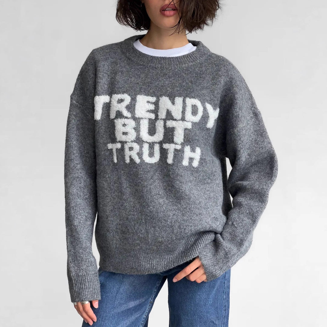 Kvindernes moderne sweater med iøjnefaldende bogstaver Stilla
