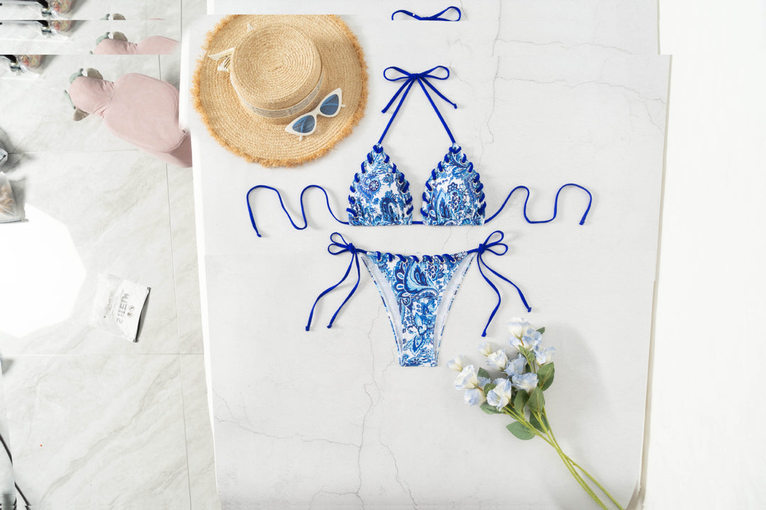 Dame triangel-bikini med legende snørredesign Skovae