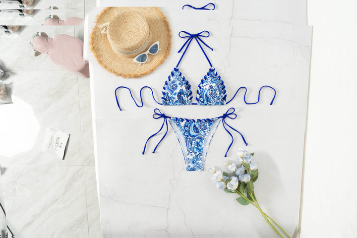Dame triangel-bikini med legende snørredesign Skovae