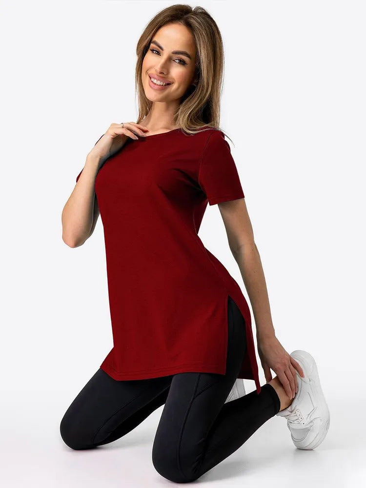 Kvinder casual longline T-shirt med sideslids og høj bærekomfort Skovae