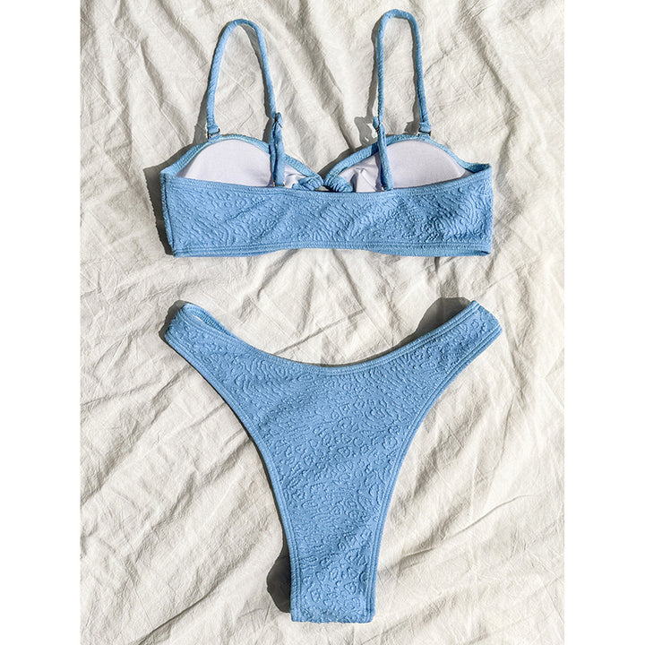 Dame Bandeau-Bikini med struktureret stof Skovae