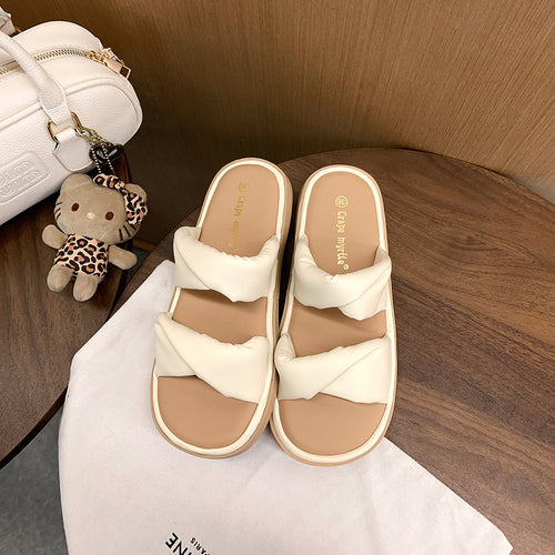 Dame slippers med elegant knude-detalje Stilla