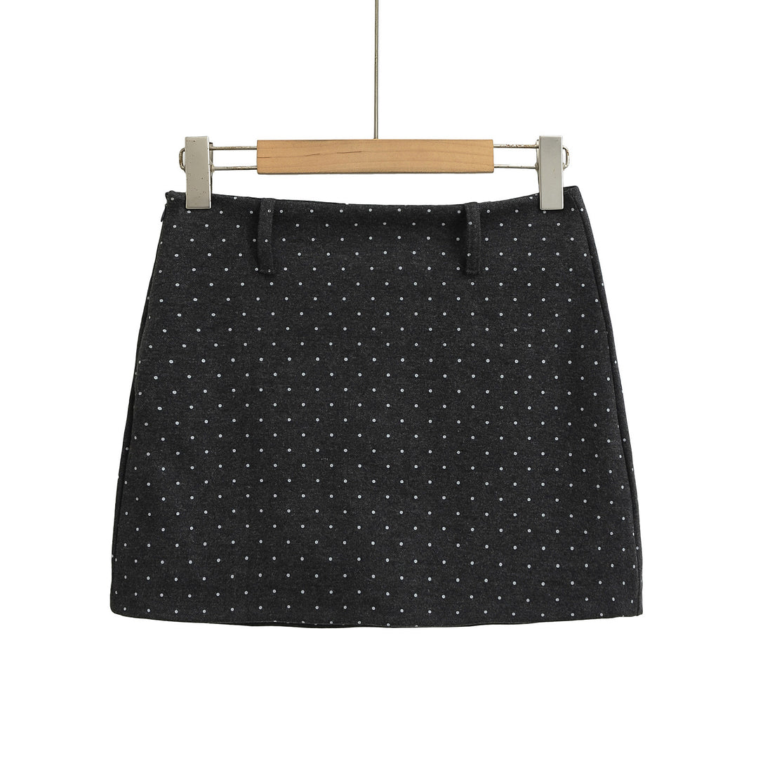 Dame Modisk Mini Skirt med Prikkemønster og Høj Talje Stilla