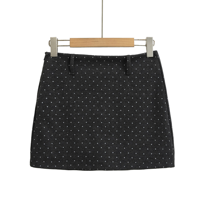 Dame Modisk Mini Skirt med Prikkemønster og Høj Talje Stilla
