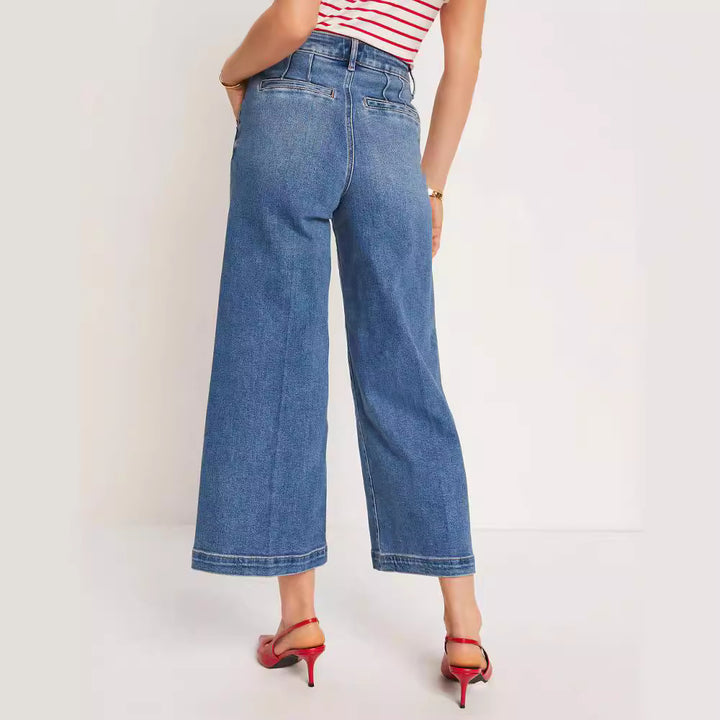 Dame brede jeans i komfortabel vintage-stil Stilla