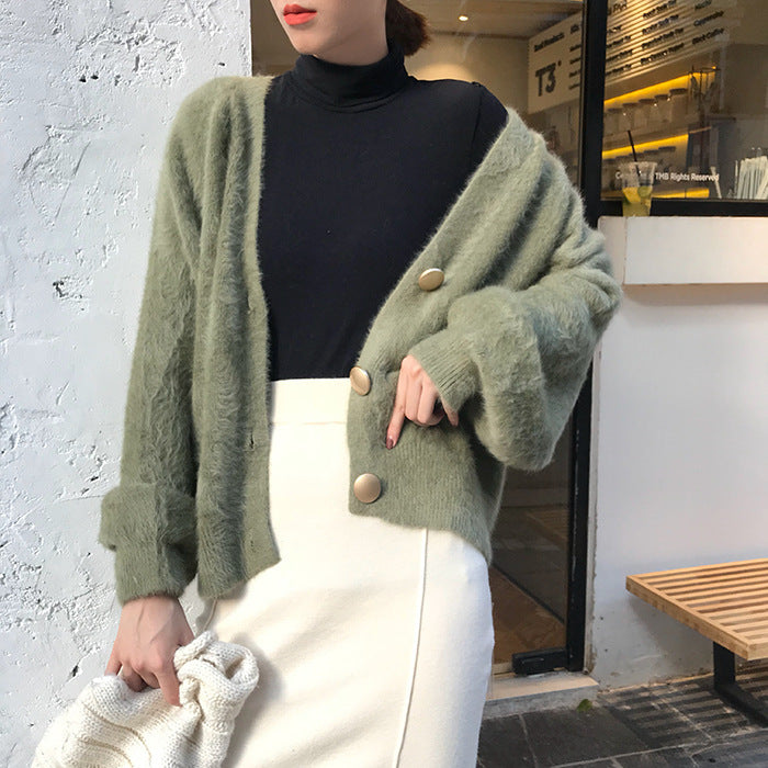 Kvinders hyggelige cardigan med store knapper og oversized pasform Stilla