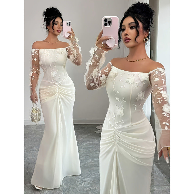 Dame bryllupskjole med elegante broderier Skovae