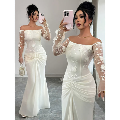 Dame bryllupskjole med elegante broderier Skovae
