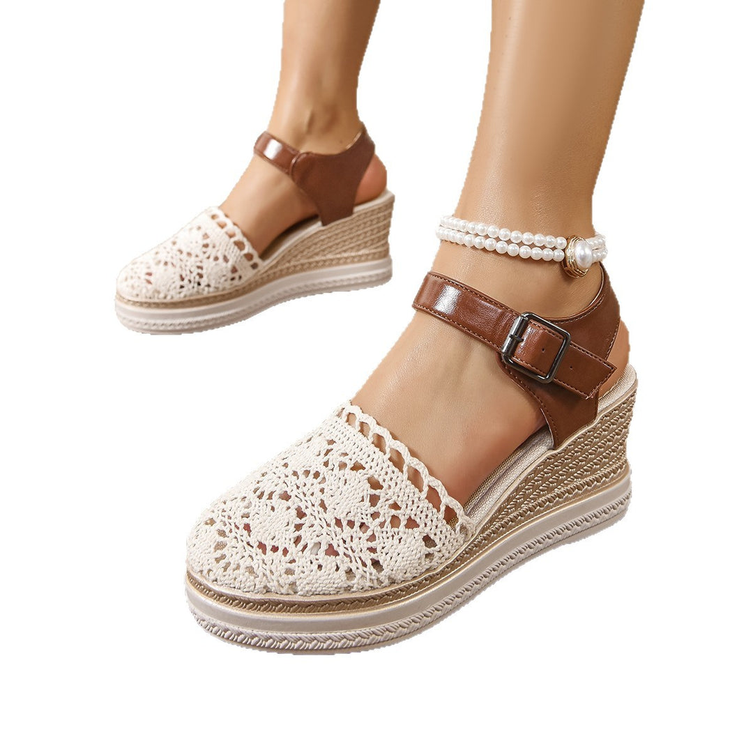 Dame Wedge-sandaler med elegant hækle-look og komfortabel remdesign Stilla
