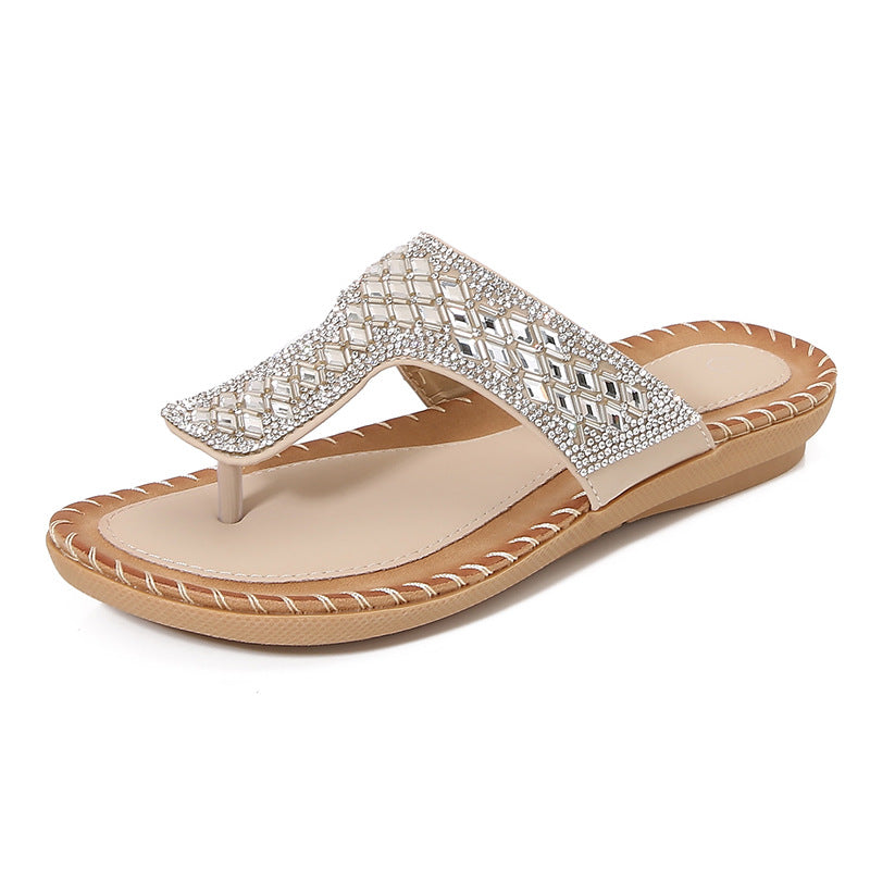 Dame Flip-Flops med glimmerdetaljer Stilla