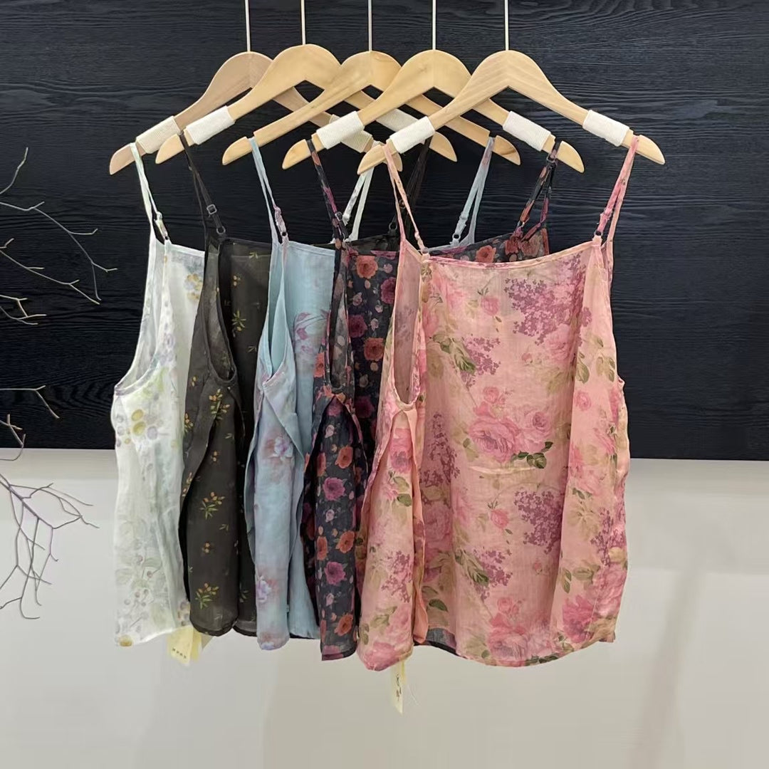 Femme Floral Print Strop T-shirt Stilla