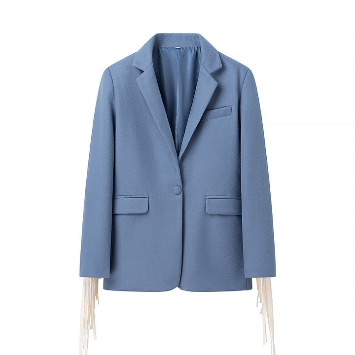 Damer elegant blazerjakke med frynse detaljer Stilla