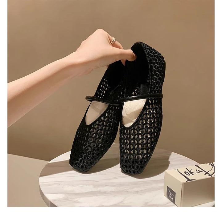 Dame elegante slippers med usædvanligt netdesign Stilla