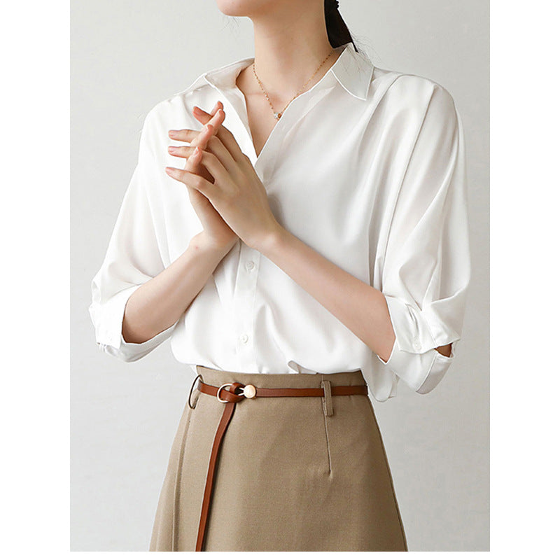 Dame Oversized Bluse med elegante ærmer og kvalitetsstof Stilla