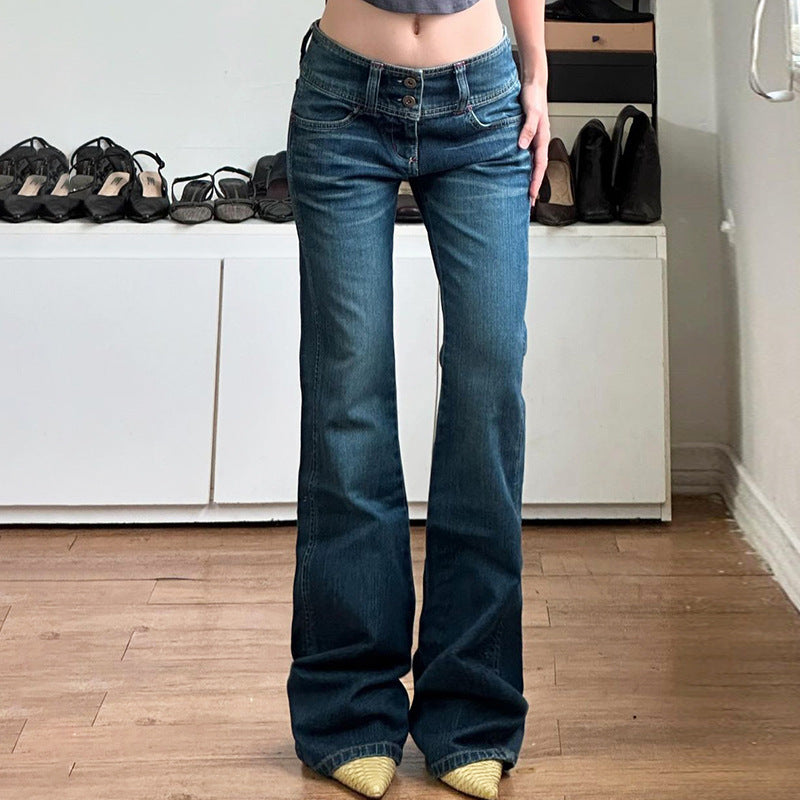 Dame Bootcut Jeans med høj talje og sidelommer Skovae