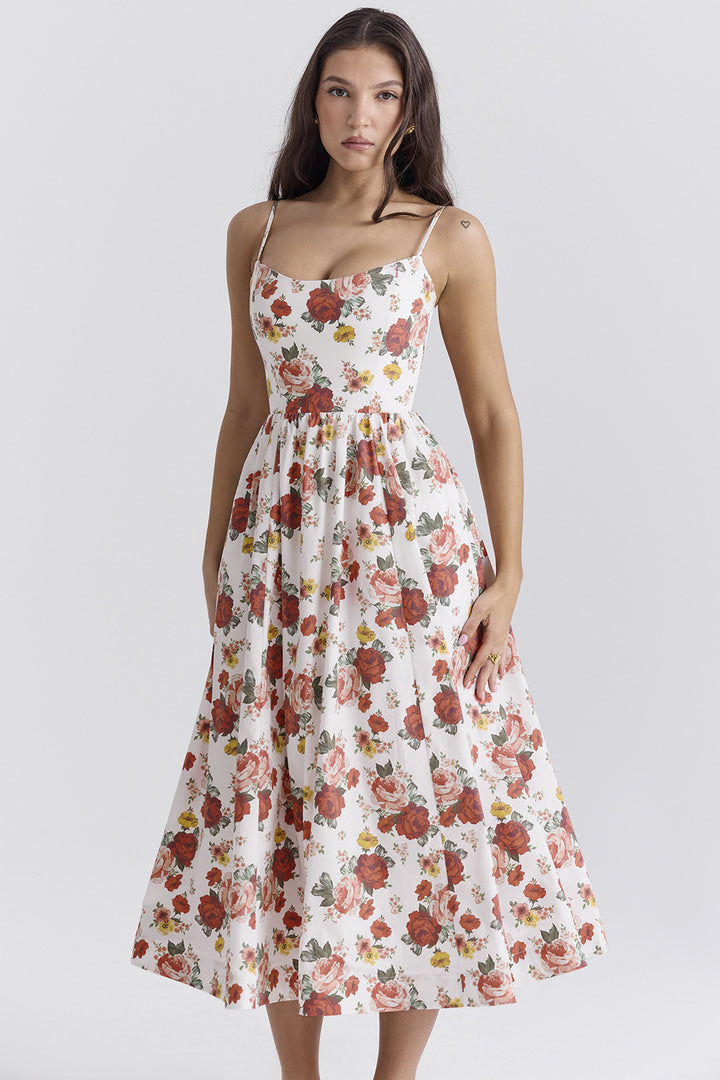 Dame maxi kjole med blomsterprint og elegant, flydende silhuet Stilla