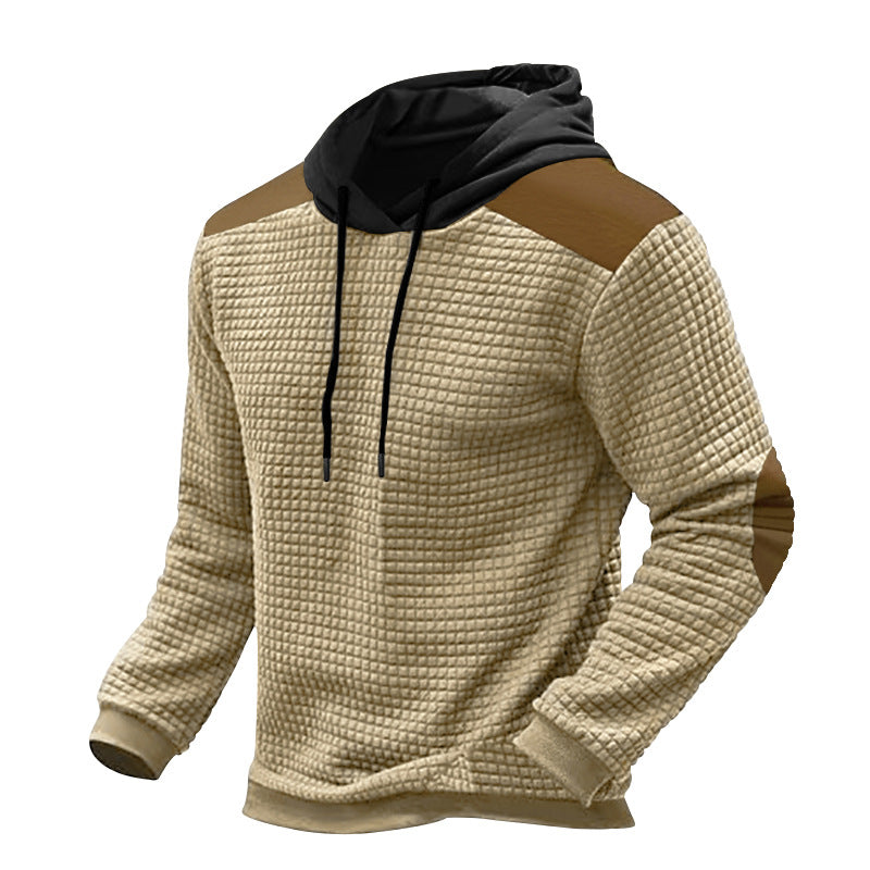 Herrer sporty hoodie med struktureret yttermateriale og kontrastelementer Stilla