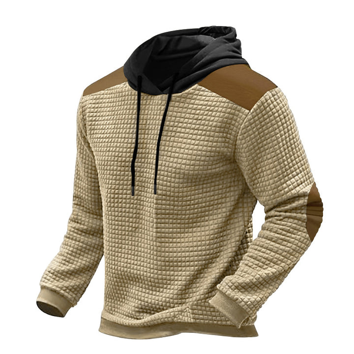 Herrer sporty hoodie med struktureret yttermateriale og kontrastelementer Stilla