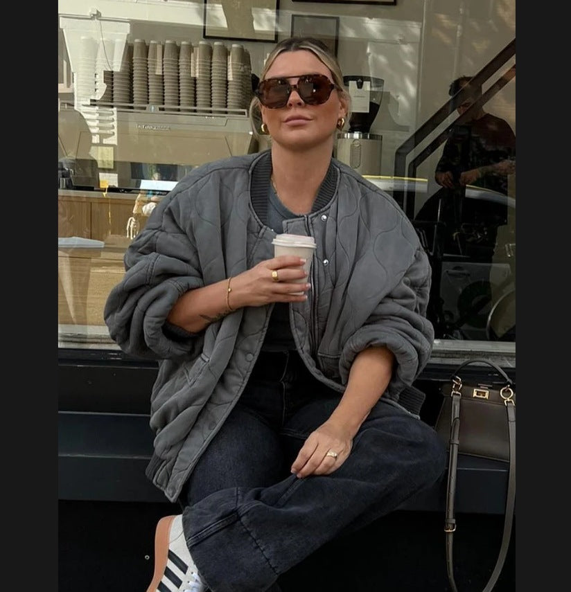 Dame Oversized Steppjakke Stilla