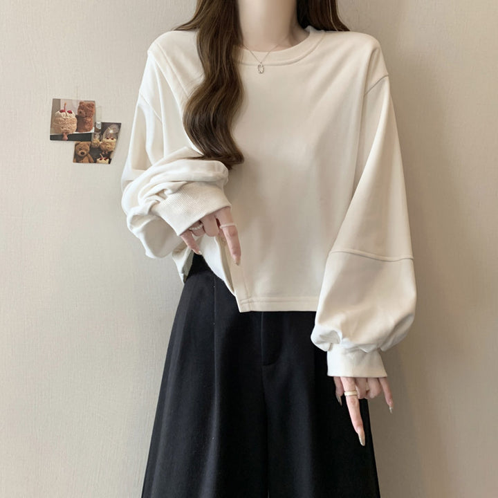 Femme Cropped Ballonærmel Sweatshirt Stilla