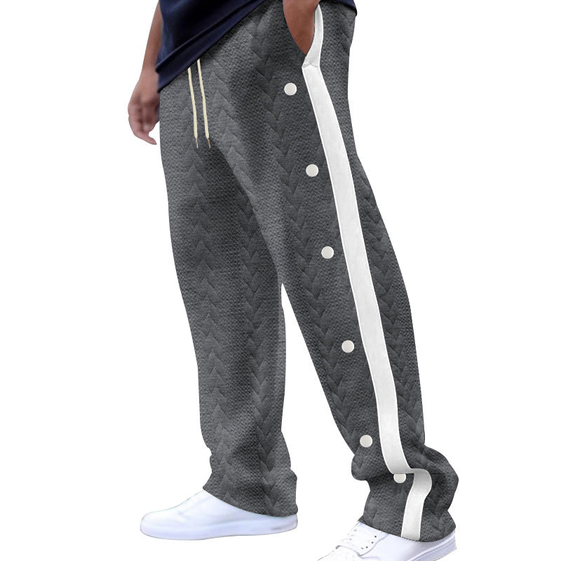 Herrer Sportslige Cargo-Joggingbukser med sideknapper og elastisk linning Stilla