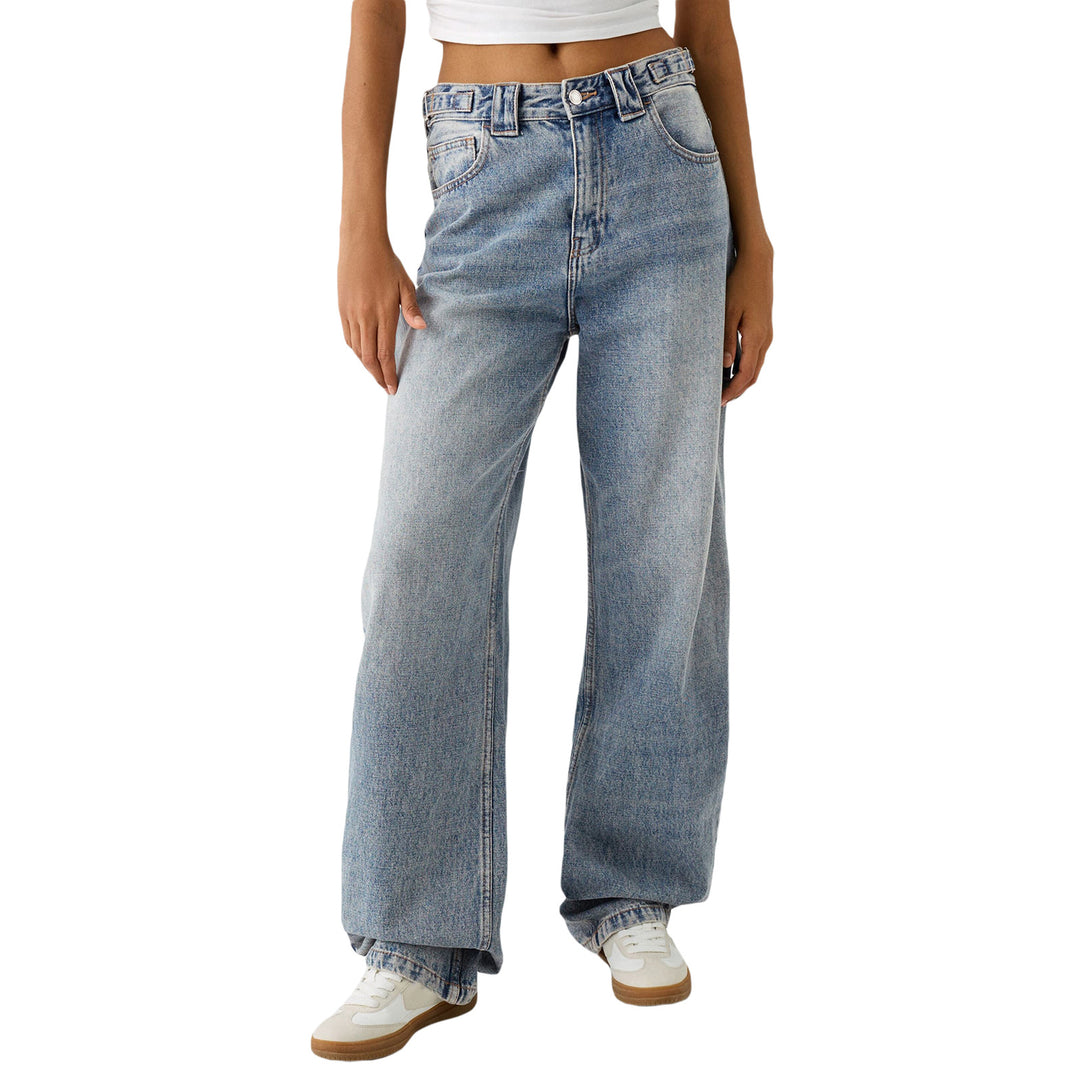 Dame brede højhals jeans med elegant snit og afslappet design Skovae