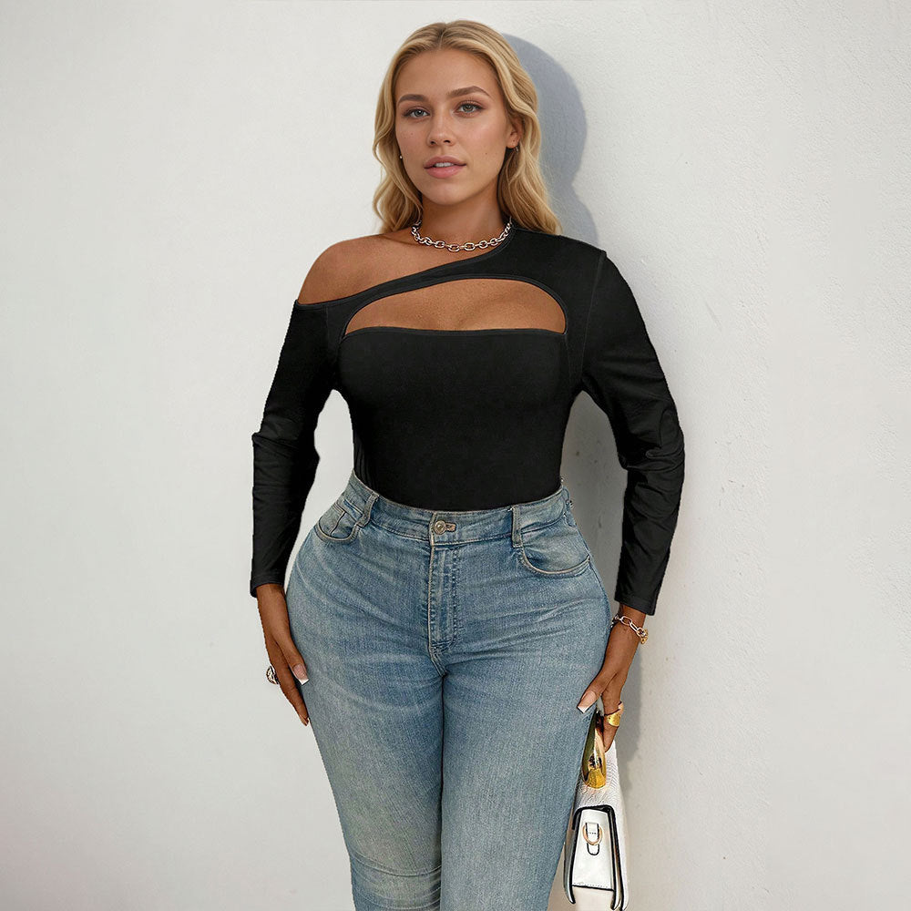 Dame Off-Shoulder Body med Cut-Outs Stilla