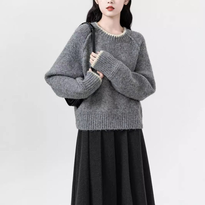 Damer Cozy Rund Hals Sweater lavet af finstrikket Stilla
