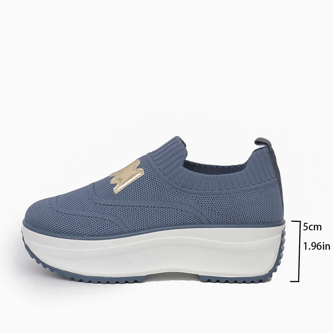 Dame Sneakers med fleksibelt netmateriale og moderigtigt plateau Stilla