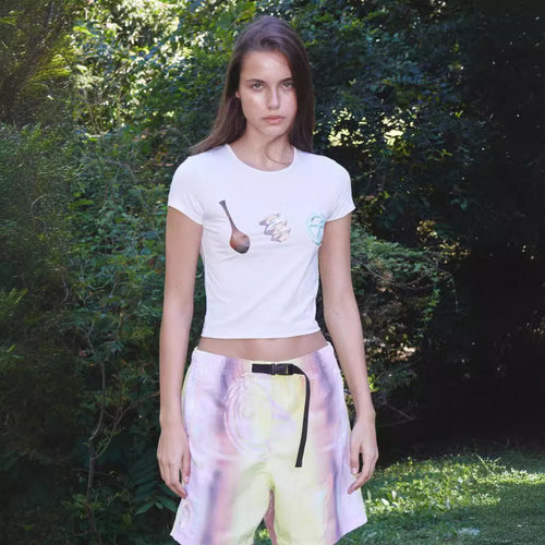 Dame Stilfuldt Grafiktryk T-Shirt Stilla