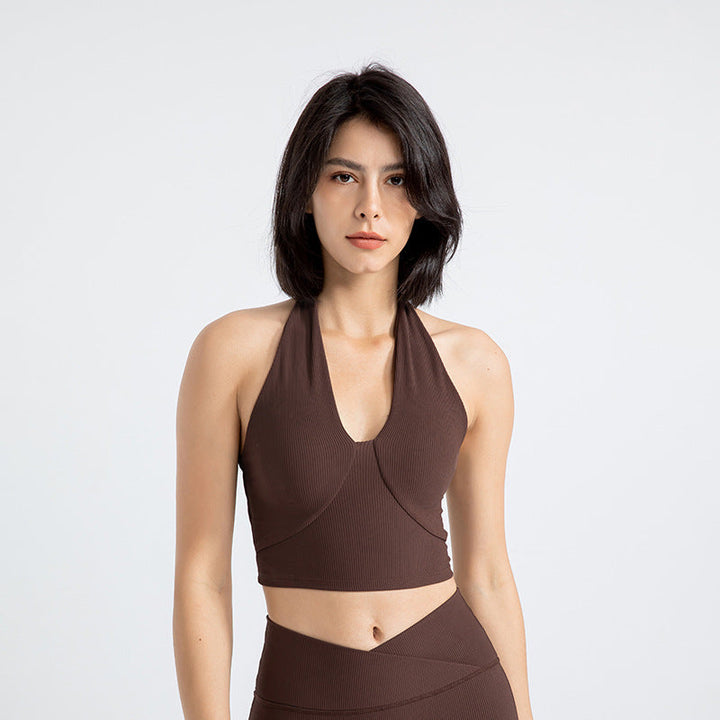 Stilla | Running Sports Bra Rygløs Halterneck Yoga Top Til Kvinder