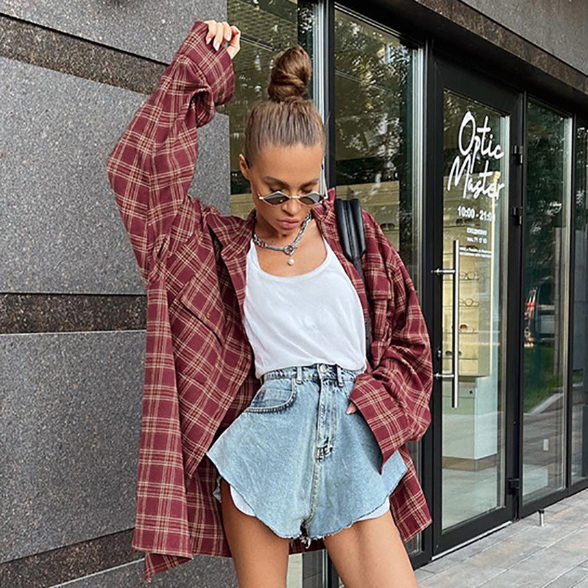 Dame Overshirt i ternet design med casual snit Stilla