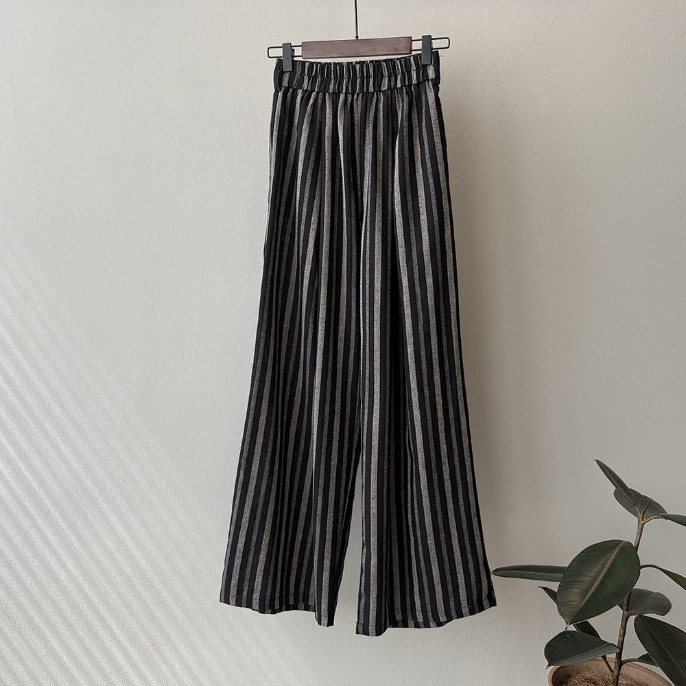 Dame bredt skåret Løs Bukser med elastisk talje og sidelommer Stilla