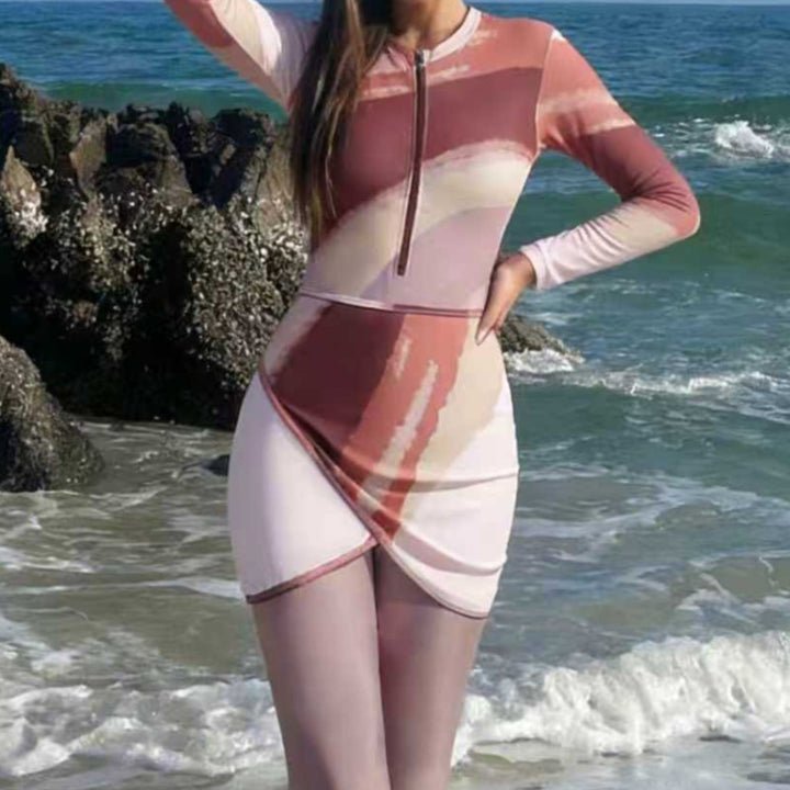 Dame Mode Surfdragt med zip og elegant nederdel Skovae