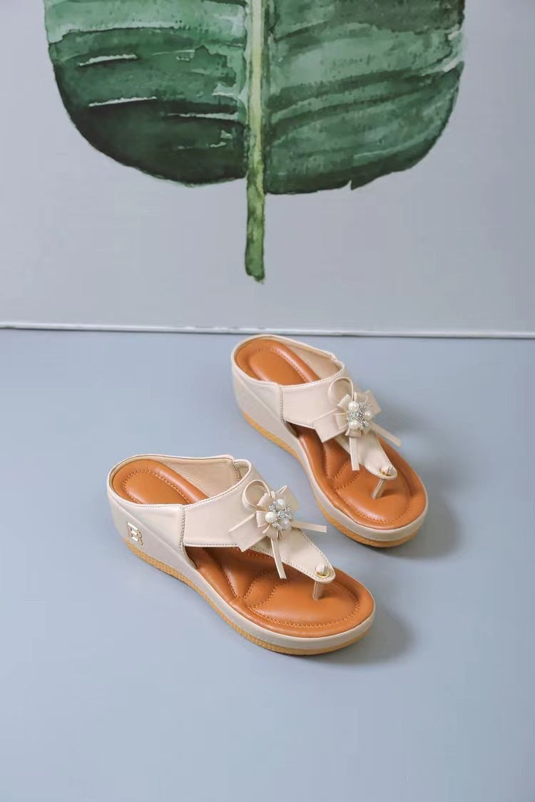 Dame Wedge-sandaler med elegant blomsterdekoration og skridsikker sål Stilla
