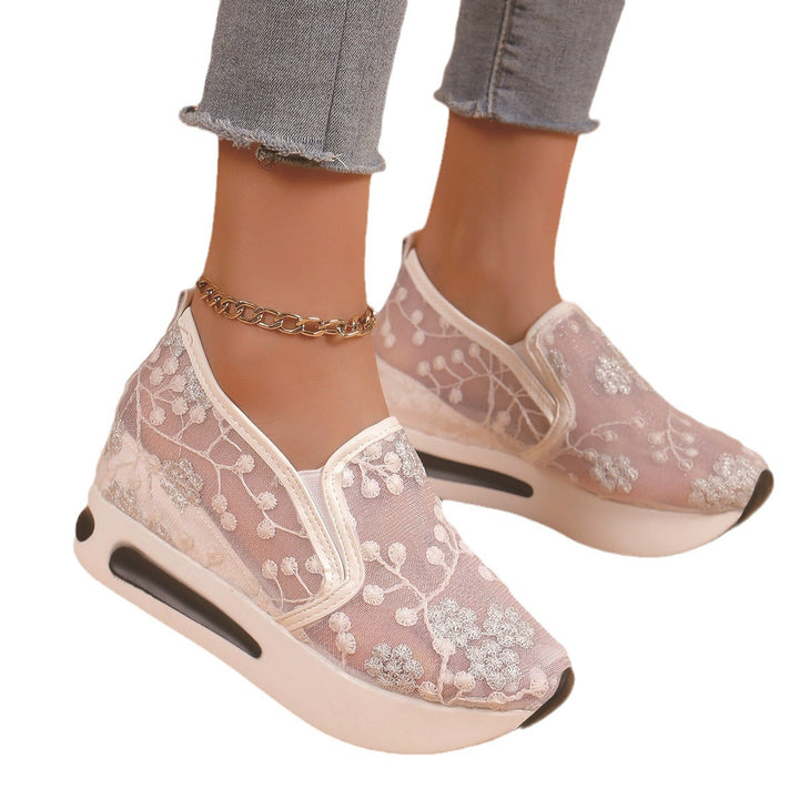 Dame Sporty Slip-On Sneakers med elegant spids og glimmer-accenter Stilla