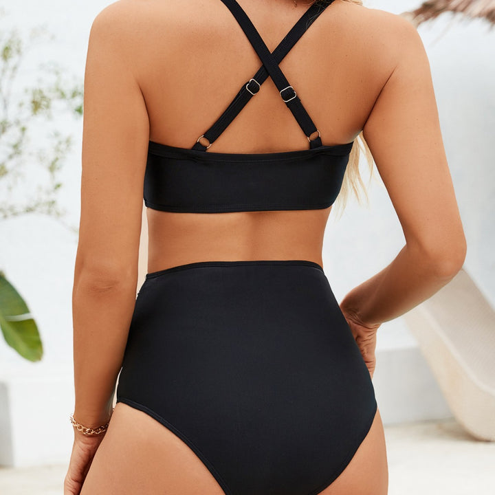 Dame Højskåret Bikini med raffineret Vikledesign Skovae