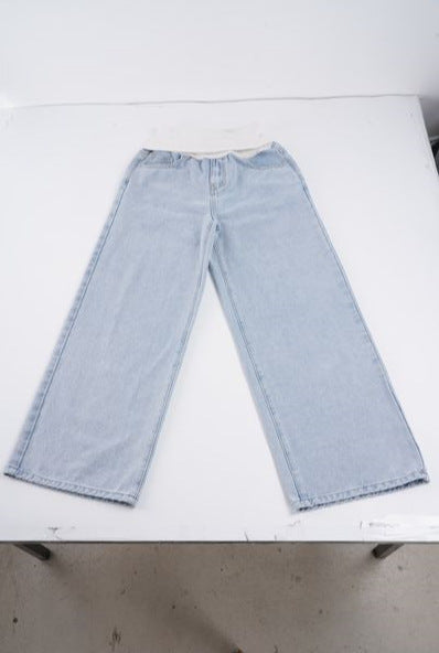 Dame Løs siddende jeans med høj talje og elastisk komfort Skovae