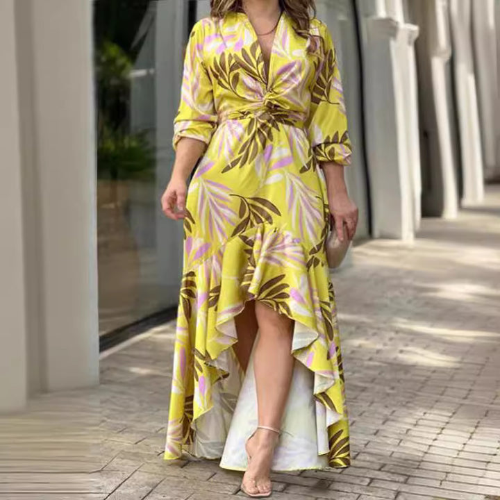 Dame Maxikjole med en elegant drapering Stilla