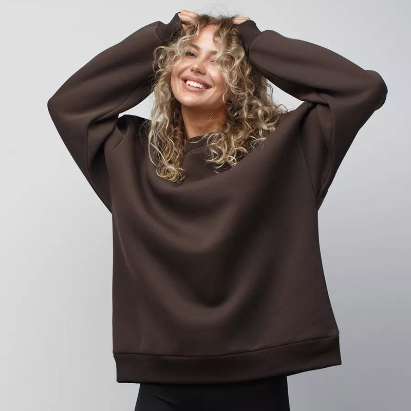 Kvinders hyggelige oversized sweatshirt med en løs pasform og komfortabelt indre for.