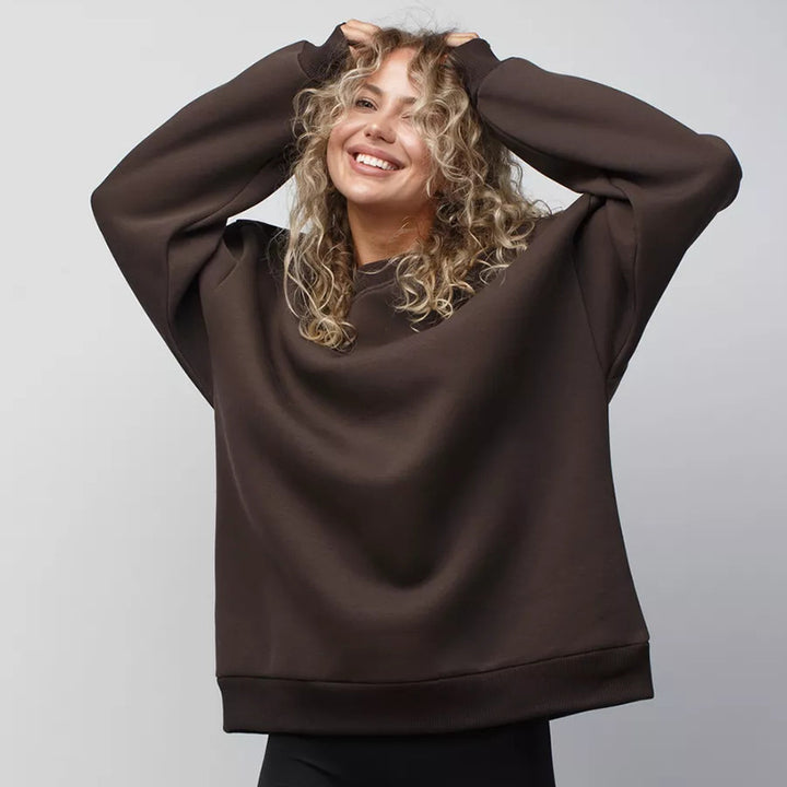 Kvinders hyggelige oversized sweatshirt med en løs pasform og komfortabelt indre for.