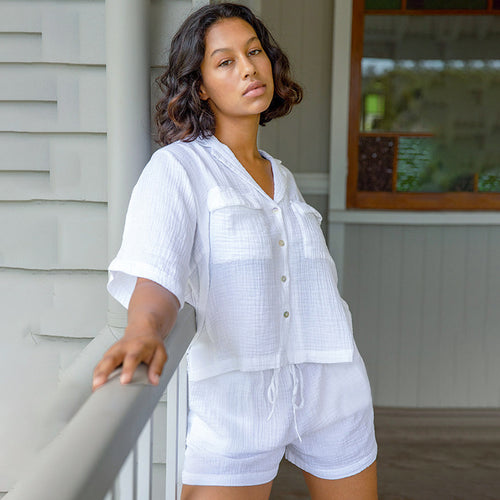 Dame Letvægts Sommerbluse og Shorts-sæt Stilla