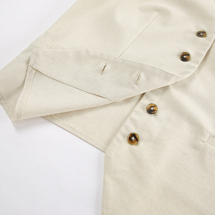 Dame high-tailored vest med elegant knapliste Stilla