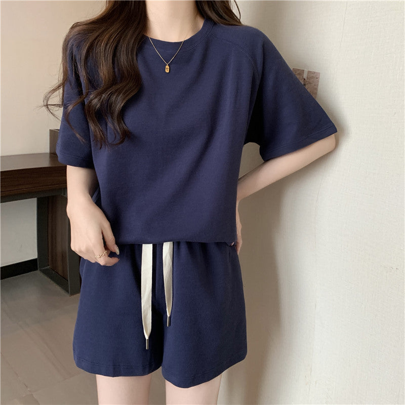 Femme Crop Relaxed Fit Lounge Set med snoretræk detalje Stilla