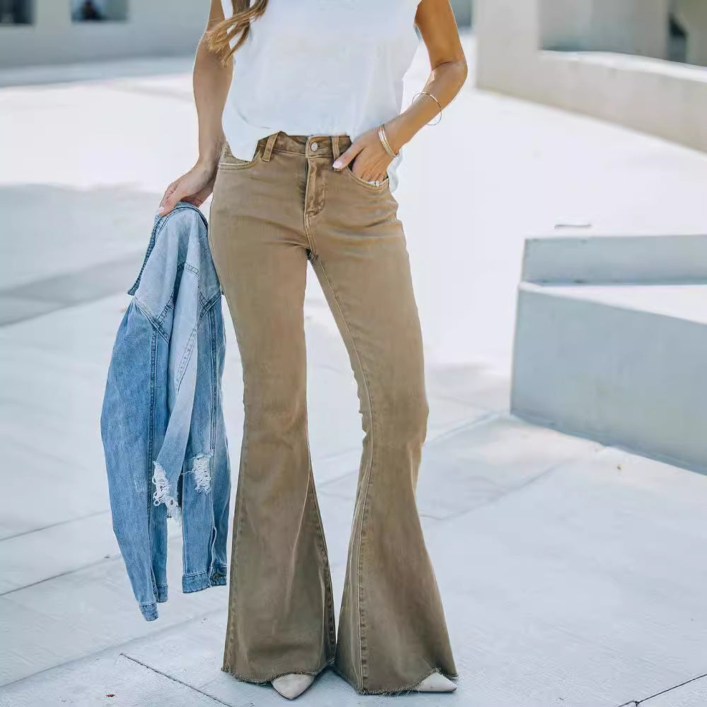 Dame Højt skårne Bootcut Jeans Stilla