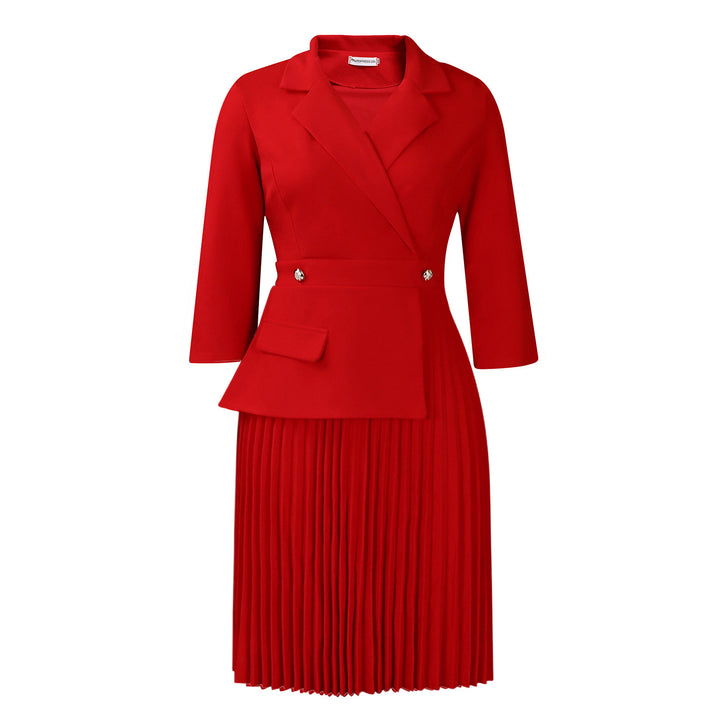 Dame Blazer-kjole med plisseret kant og figursyet pasform Stilla