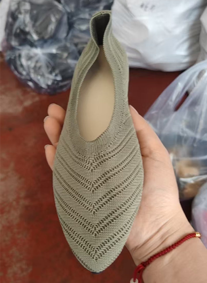 Dame elegante spidse Ballerinas med fashionabel strikdesign Stilla